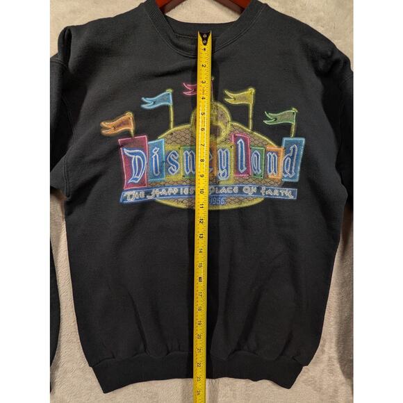 Disneyland Glow-in-the-Dark Crewneck Black Sweatshirt Size SMALL - Picture 5 of 7